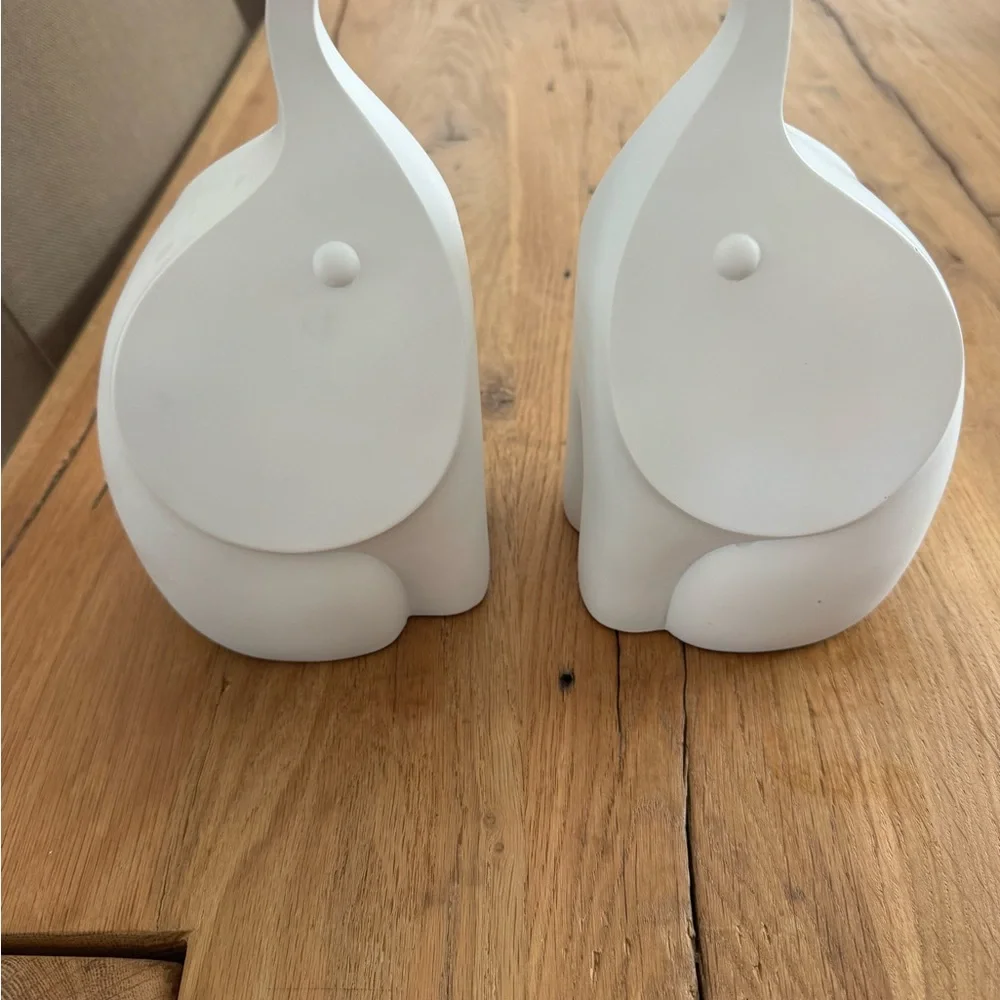 Jonathan Adler White Elephant Sculptures/ Bookends